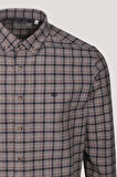 Erkek Gömlek Kiremit Uzun Kol Ekose Kareli Flanel Yün Tuşeli Slim Fit Düğmeli Yaka Shirt NCS JEANS 7270