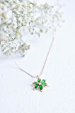 JADE SHINE 925 Ayar Rose Yeşil Lotus Kolye