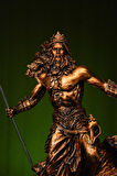 Özel Tasarım Antik Yunan Deniz Tanrısı Poseidon Orta Boy Gold / Bronz Heykel Biblo