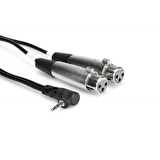 HOSA 3.5 mm. 90 derece TRS (M)  Dual XLR (F) Stereo Breakout kablo, 1.5 mt.
