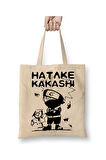 Hatake Kakashi Naruto Anime Beyaz Bez Çanta Uzun Saplı Alışveriş Çantası Plaj Çantası
