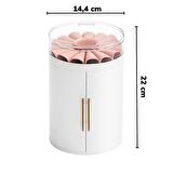 Piev House By House 2 si 1 Arada Makyaj ve Takı Küpe Kolye Bujiteri Düzenleyici Organizer Set Krem