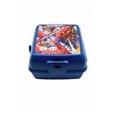 Piev 2 Bölmeli Kilitli Çatal Kaşıklı Spiderman Beslenme Kabı Mavi