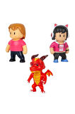 Stumble Guys 3’lü Figür Seti - Ms Stumble – Gamer Gina – Inferno Dragon
