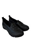 Ortopedik Kadın Yürüyüş Ayakkabısı SİYAH - SİYAH