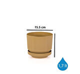 Omnipazar SO-S281 Dekoratif Tabaklı Lüks Çizgi Desenli Saksı 1.7 Litre