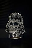 Darth Vader Figürlü Dekoratif Hediye Led Masa Lambası | 7 Işık Rengi | Ahşap Taban