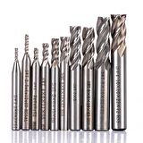 HSS Düz Shank 4 Flüt End Mill Kesici CNC Uç 8li Set 2mm-12mm 