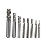 HSS Düz Shank 4 Flüt End Mill Kesici CNC Uç 10 lu Set 2mm-10mm