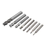 HSS Düz Shank 4 Flüt End Mill Kesici CNC Uç 10 lu Set 2mm-10mm