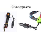 El Feneri Araç Şarj Cihazı Çakmak Çıkışlı 12V 24V Kafa Lambası