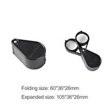 Katlanır Büyüteç Çift Plastik Kasa Akrilik Lens 20X 30mm Takı Pul 