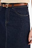 DeFacto Long Fit Kemerli Yumuşak Jean Standart Boy Etek E5845AX25SPNM82
