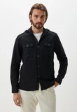 Siyah Kapüşonlu Erkek Gömlek Slim Fit NCS JEANS 7298