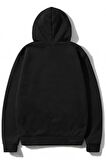 Unisex Battal Beden Oversize Kapşonlu Wellness Baskılı Sweatshirt