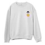 Astro-11  Baskılı Beyaz Sweatshirt