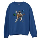 Astro-12 Baskılı Sweatshirt-Royal Mavi