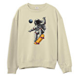 Astro-13  Baskılı Krem Sweatshirt