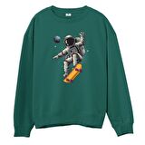Astro-13  Baskılı Yeşil Sweatshirt