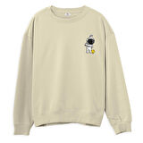 Astro-2  Baskılı Krem Sweatshirt