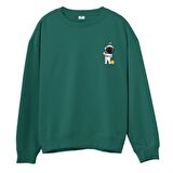 Astro-2  Baskılı Yeşil Sweatshirt