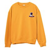 Astro-6 Baskılı Sweatshirt-Portakal