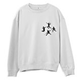 Badminton  Baskılı Beyaz Sweatshirt