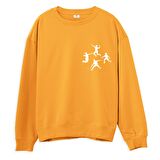 Badminton Baskılı Sweatshirt-Portakal