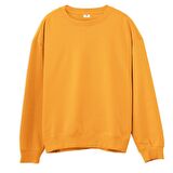 Basic Baskısız Sweatshirt-Portakal
