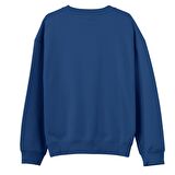 Basketball Baskılı Sweatshirt-Royal Mavi