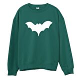 Bat  Baskılı Yeşil Sweatshirt