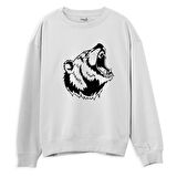 Bear Big  Baskılı Beyaz Sweatshirt