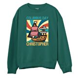 Christopher  Baskılı Yeşil Sweatshirt