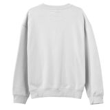 Dikiş Makinesi Baskılı Sweatshirt-Beyaz