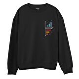 Down Up Baskılı Sweatshirt-Siyah