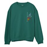 Down Up Baskılı Sweatshirt-Yeşil