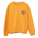 Explorer Baskılı Sweatshirt-Portakal