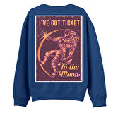 I’Ve got Tıcket Sırt Baskılı Sweatshirt-Royal Mavi