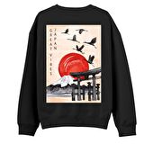 Japan Sırt Baskılı Sweatshirt-Siyah