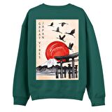 Japan Sırt Baskılı Sweatshirt-Yeşil