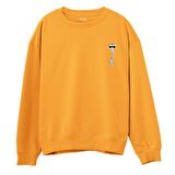 Key Baskılı Sweatshirt-Portakal