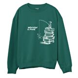 Knowledge  Baskılı Yeşil Sweatshirt