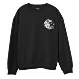 Lion  Baskılı Siyah Sweatshirt