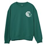 Lion  Baskılı Yeşil Sweatshirt