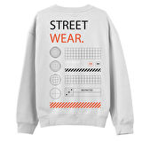 Street Wear  Baskılı Beyaz Sweatshirt