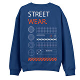 Street Wear Sweatshirt-Royal Mavi