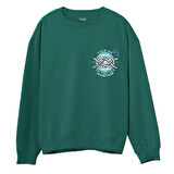 Take me to the sea  Baskılı Yeşil Sweatshirt