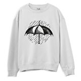 Umbrella  Baskılı Beyaz Sweatshirt