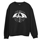 Umbrella  Baskılı Siyah Sweatshirt