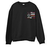 Under Control  Baskılı Siyah Sweatshirt